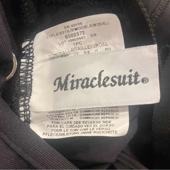 Miraclesuit High Neck Black Slimming One Piece Swimsuit Size 12 - Picture 7 of 12